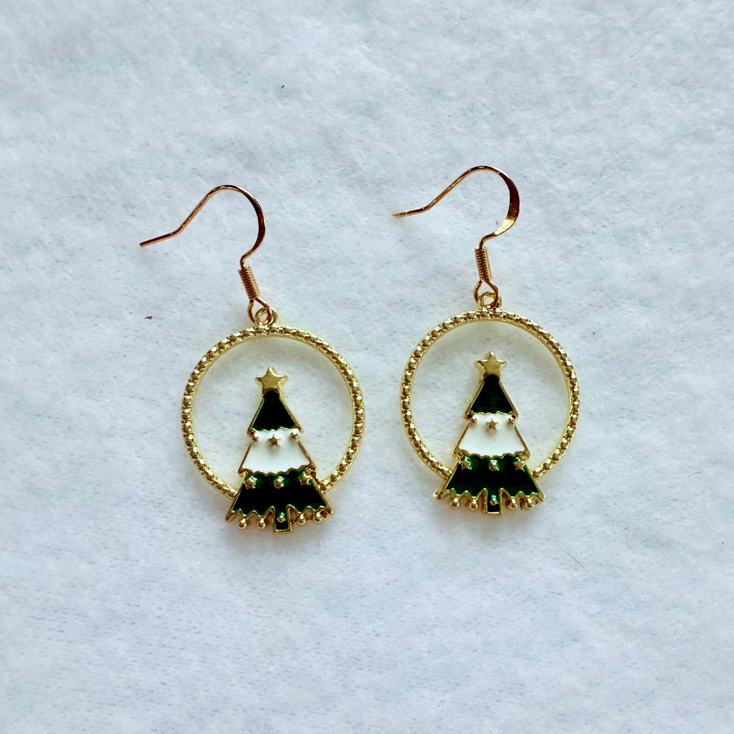 Christmas Circle Tree Earrings