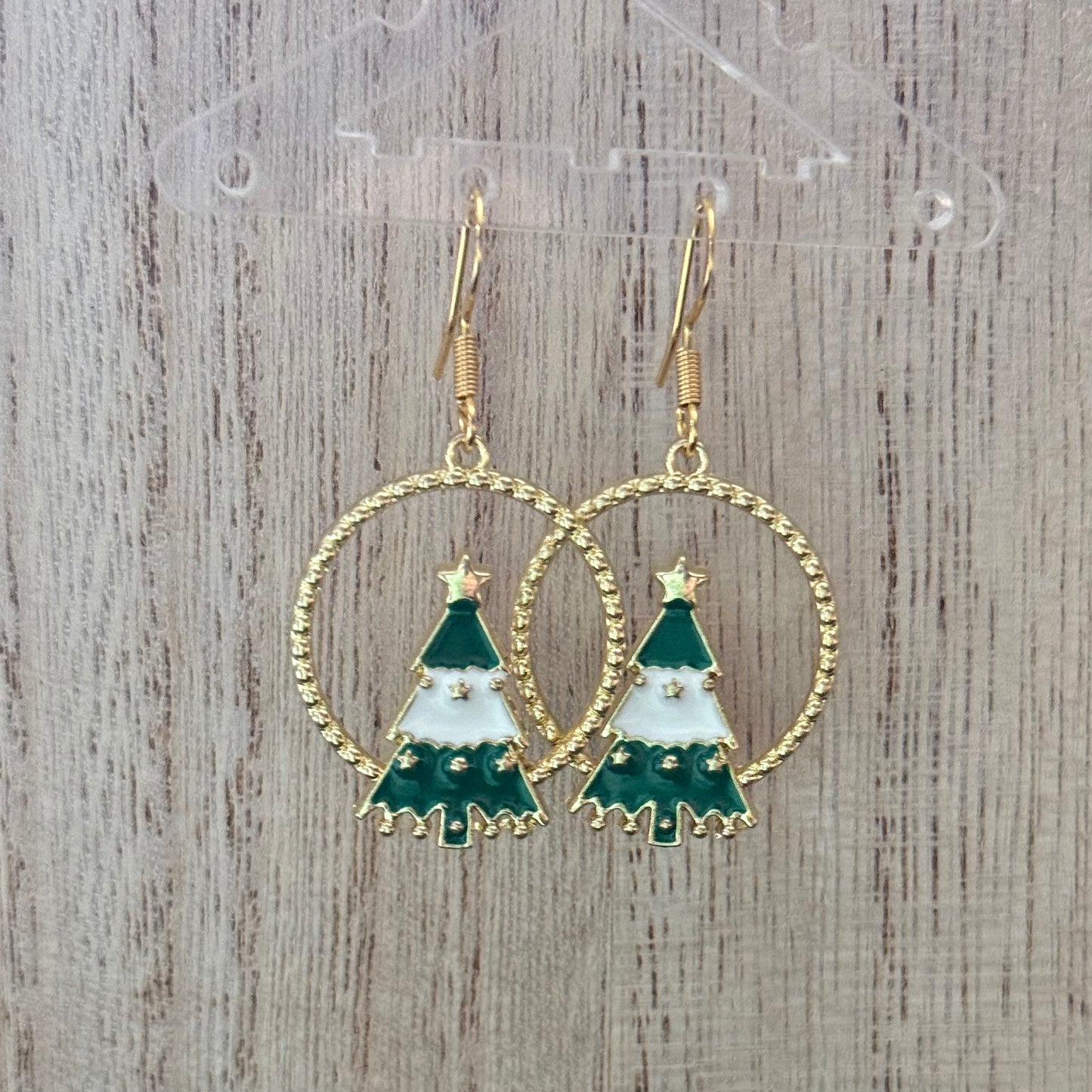 Christmas Circle Tree Earrings