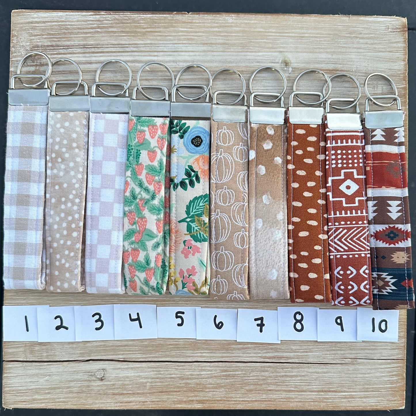 Tan/Brown Wristlet Keychains