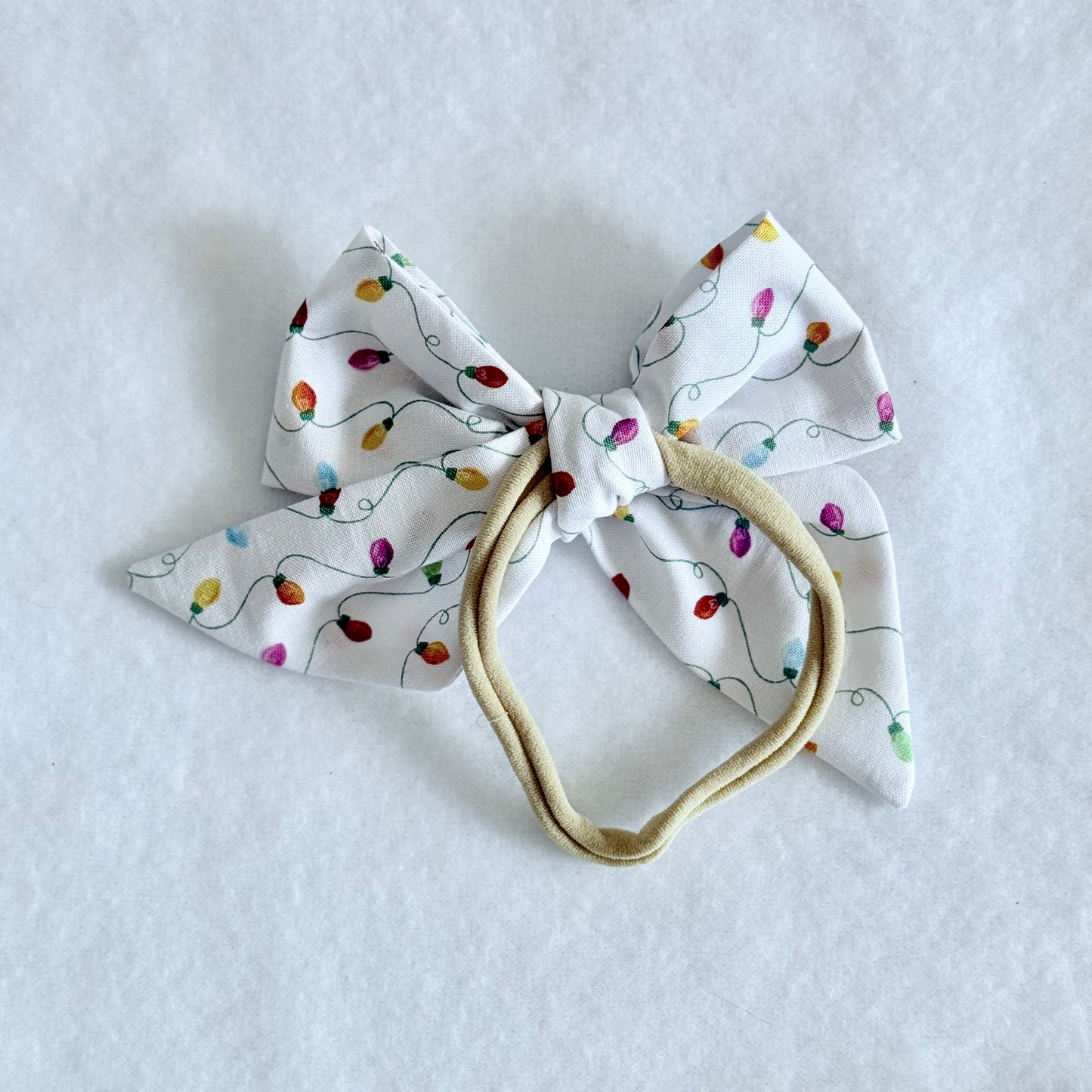 Holiday Bow Christmas Lights-Headband