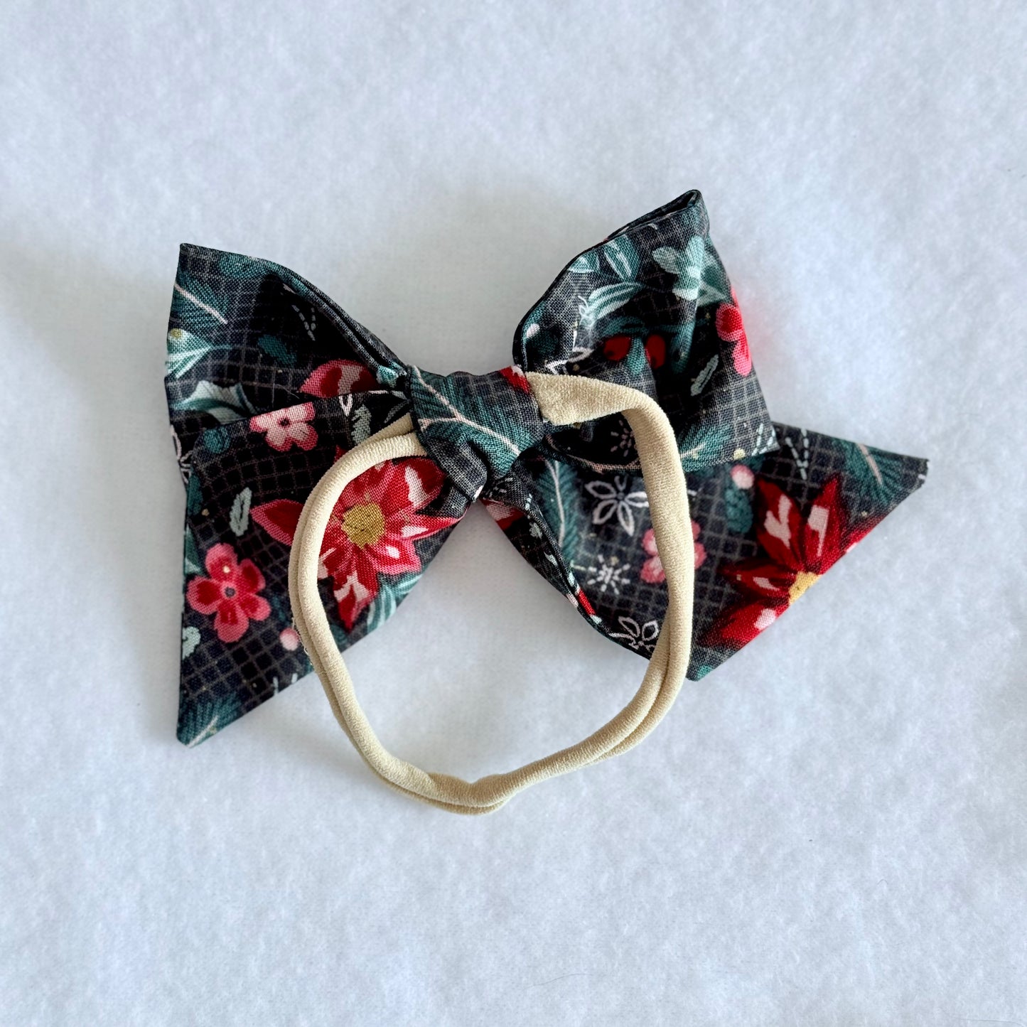 Holiday Bow Poinsettias-Headband
