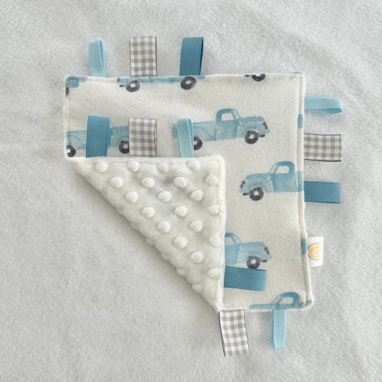 Blue Trucks Taggie Blanket Toy