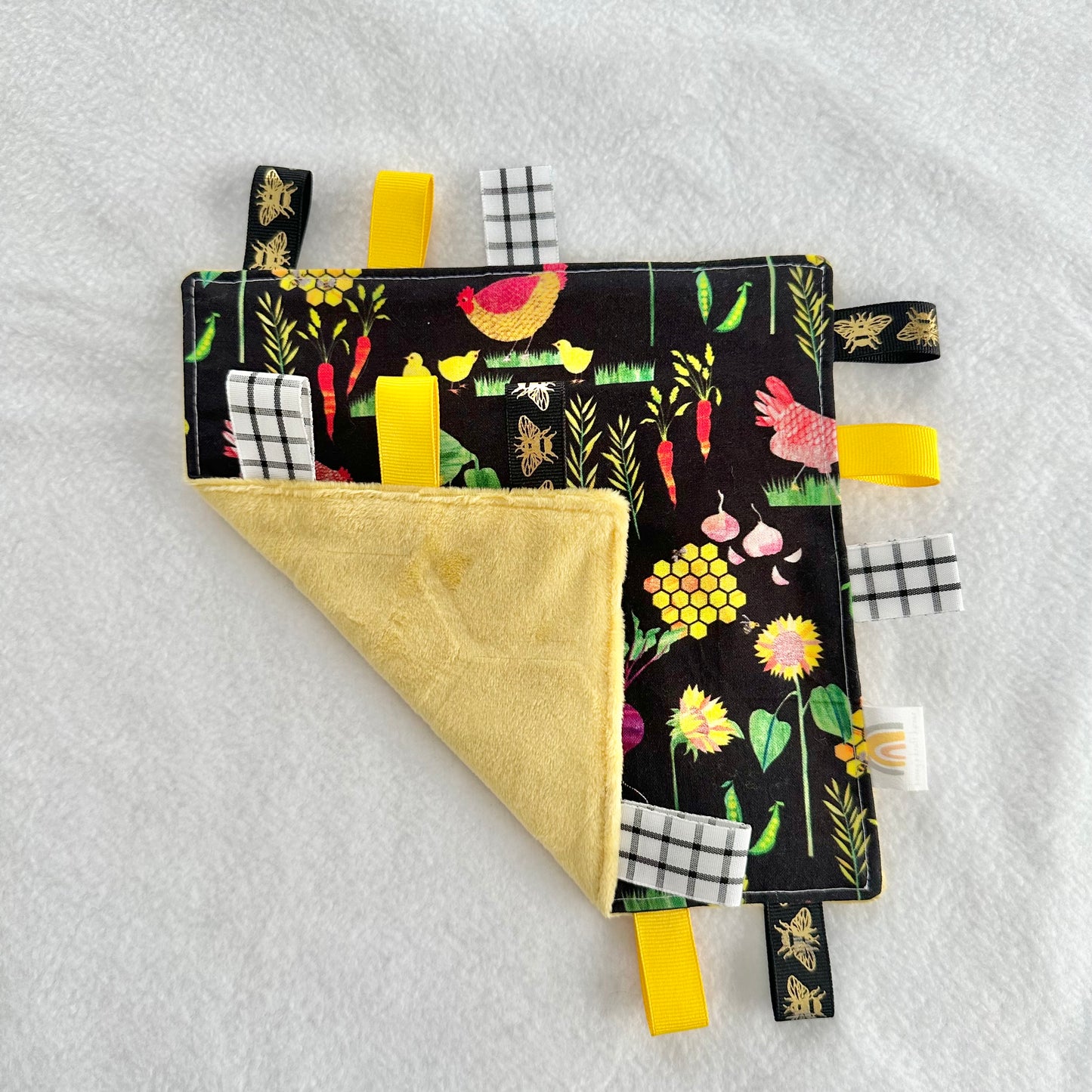 Chickens in the Garden Taggie Blanket Toy
