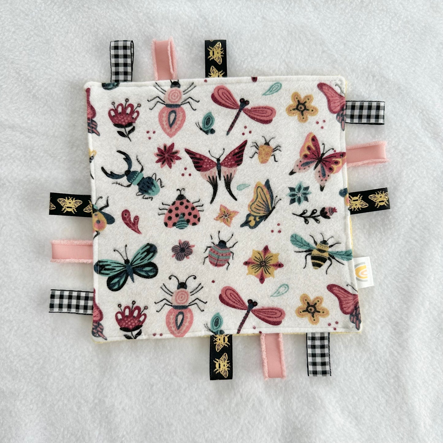 Pink Bugs Taggie Blanket Toy