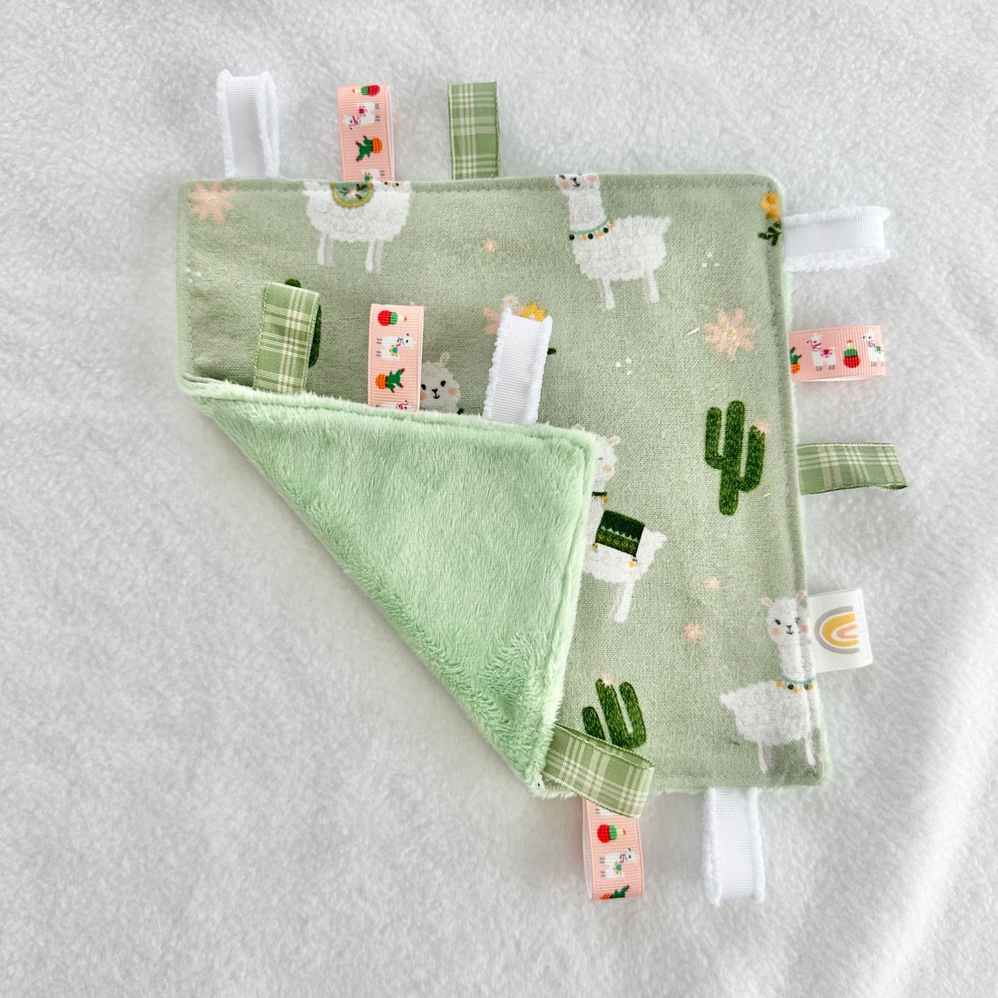 Llamas and Cacti Taggie Blanket Toy
