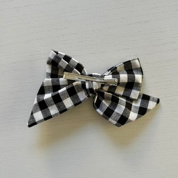 Black and White Gingham Bow