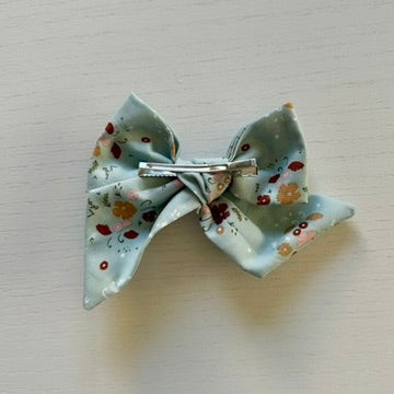 Blue Floral Fall Bow