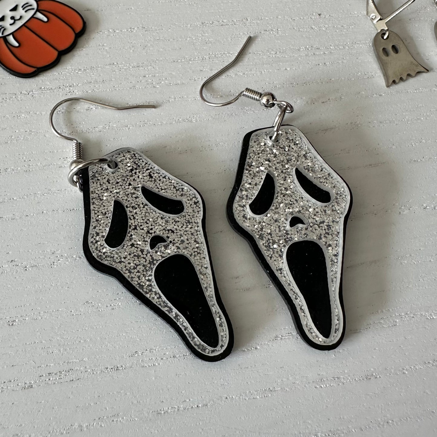 Sparkle Scream Face Earrings