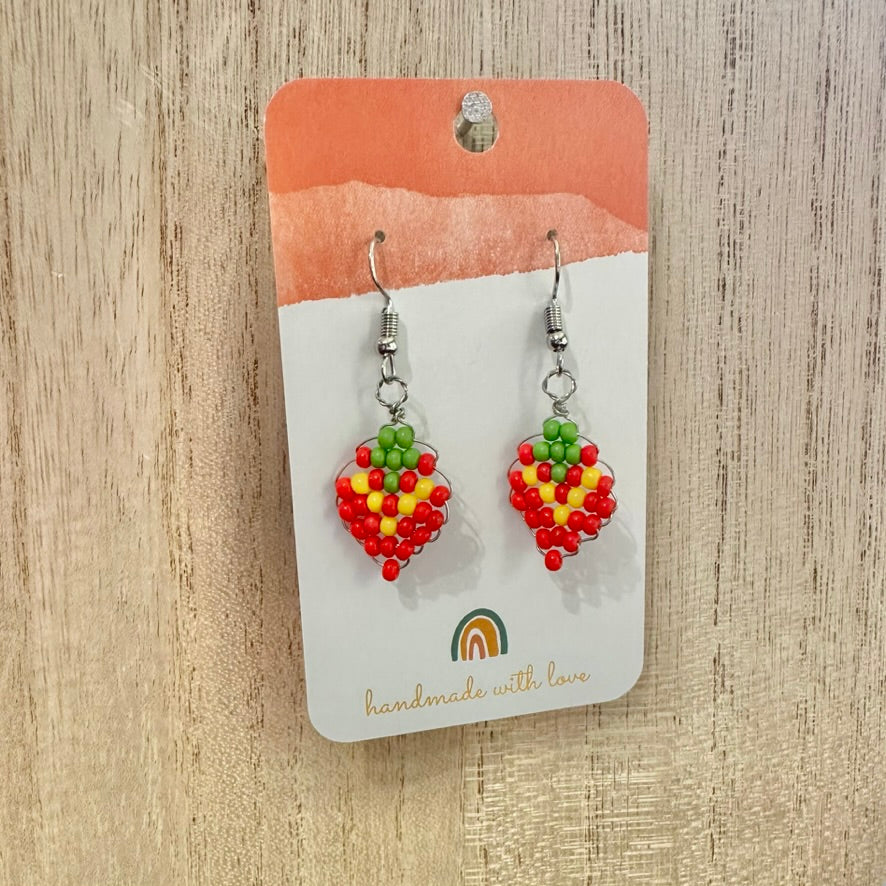 Crochet Strawberry Earrings