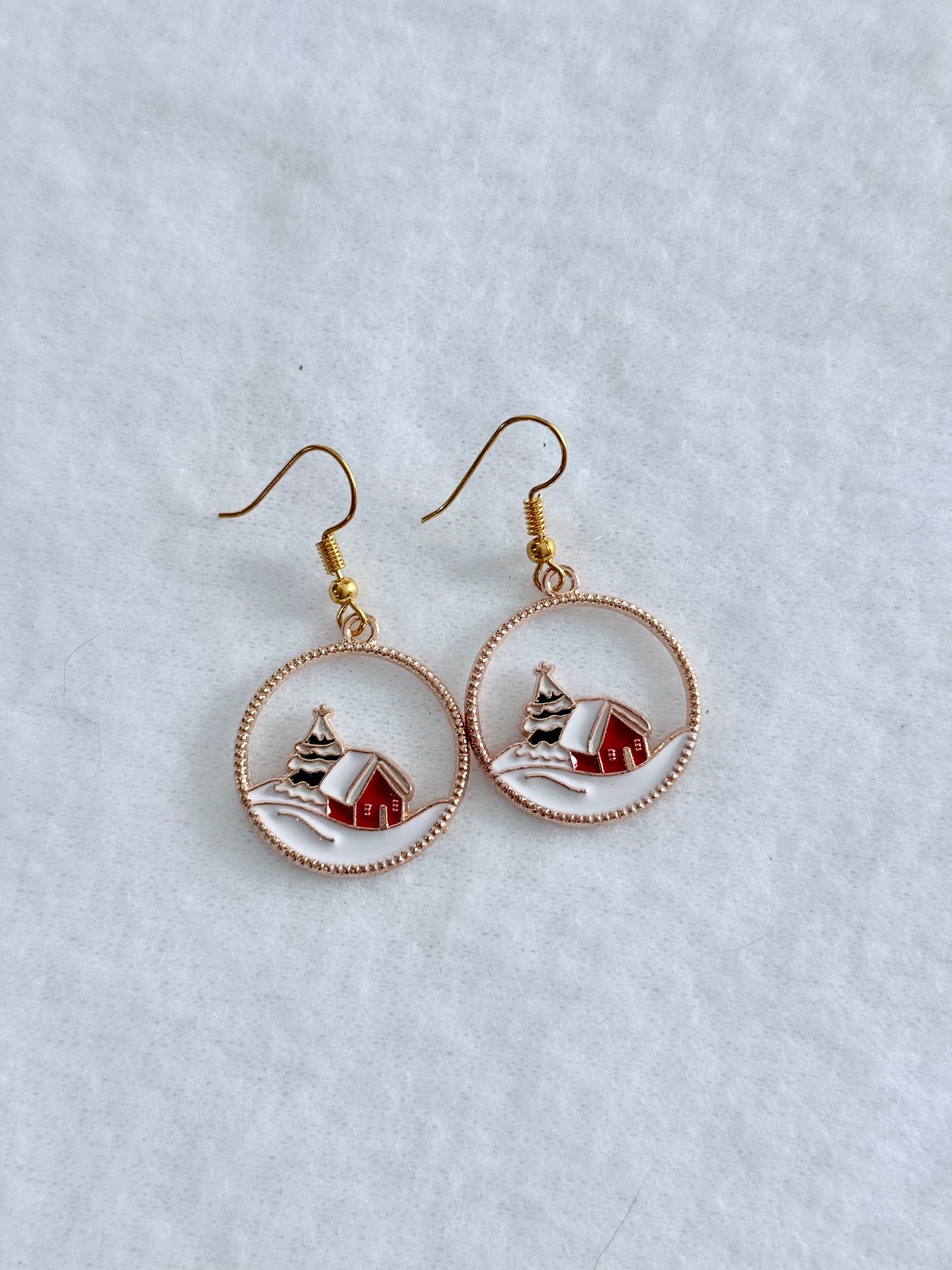 Christmas Cabin  Earrings