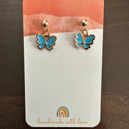 Butterfly Dangle Stud Earrings