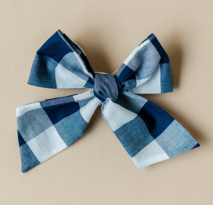 Blue Gingham Bow