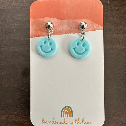 Smiley Dangle Stud Earrings