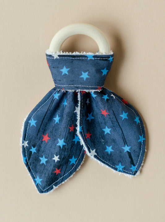 Blue Stars Bunny Ear Teether