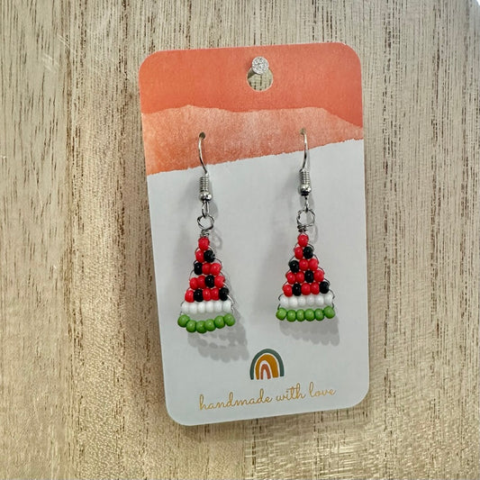 Crochet Watermelon Earrings