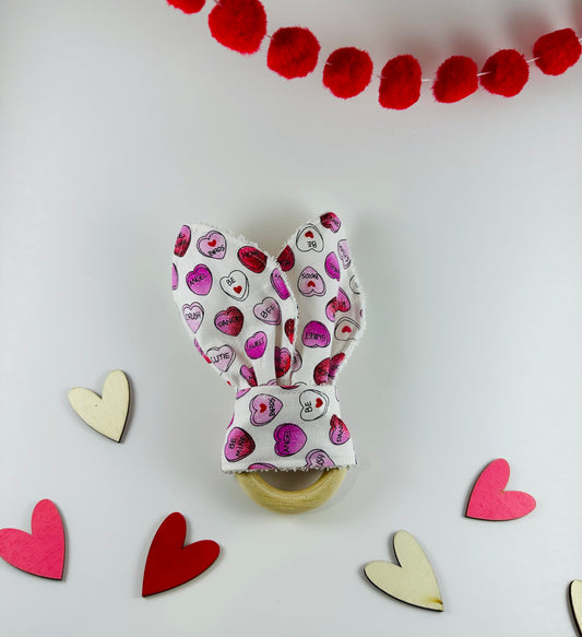 Candy Hearts Bunny Ear Teether