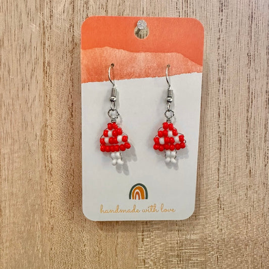 Crochet Mushroom Earrings