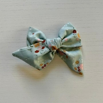 Blue Floral Fall Bow