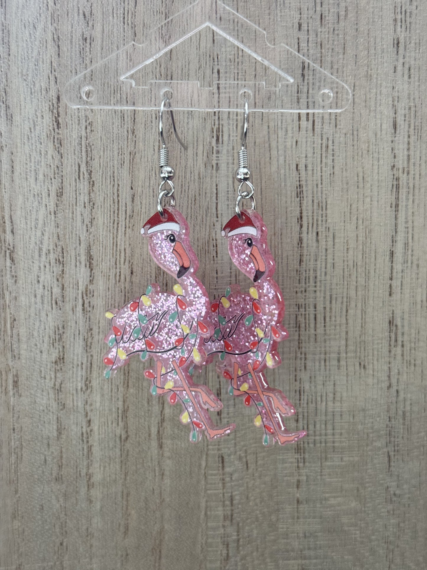 Christmas Flamingo Earrings