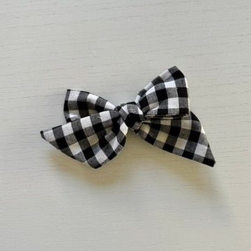 Black and White Gingham Bow