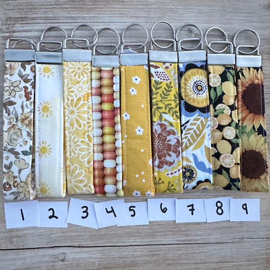 Yellow Wristlet Keychains