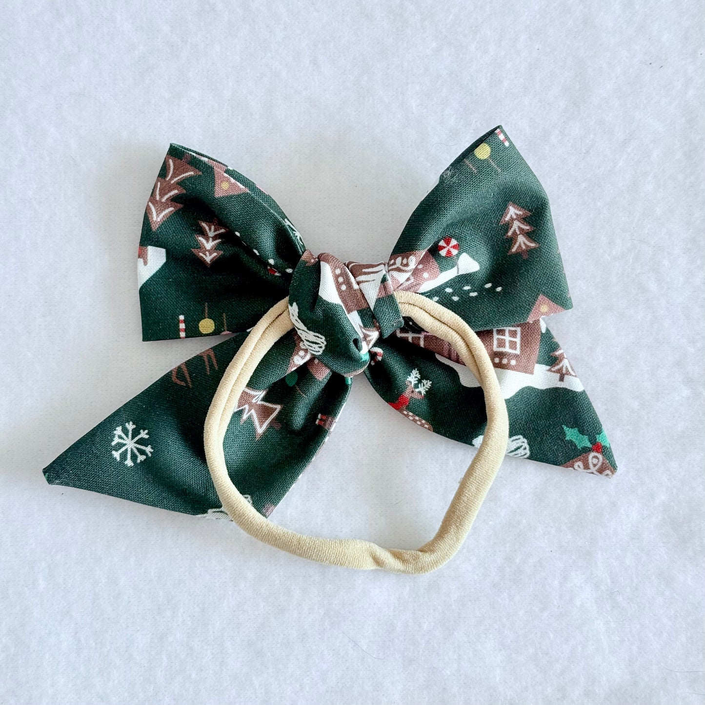 Holiday Bow Gingerbread Village-Headband