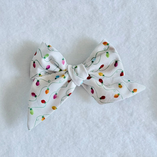 Holiday Bow Christmas Lights-Headband