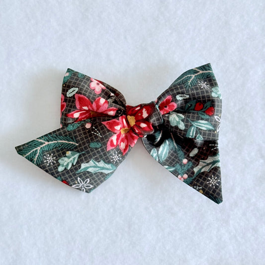 Holiday Bow Poinsettias-Headband