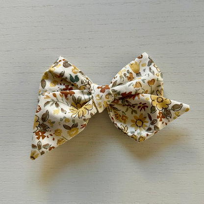 Yellow Floral Bow