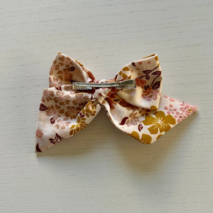 Pink Fall Floral Bow