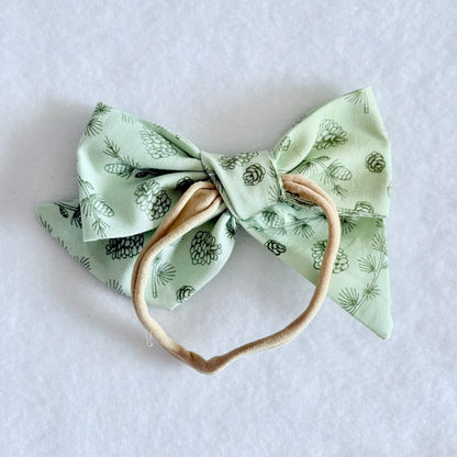 Holiday Bow Pinecones-Headband