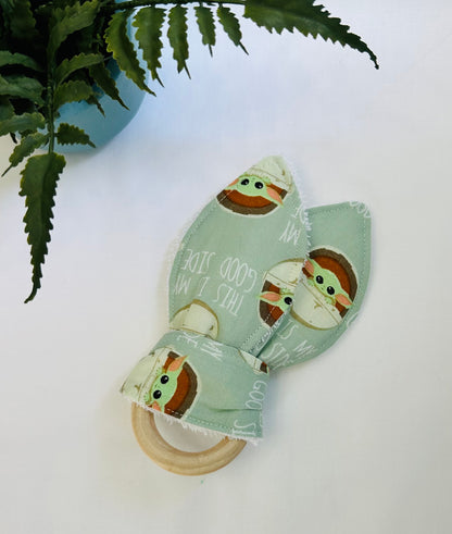 Green Baby Yoda Bunny Ear Teether