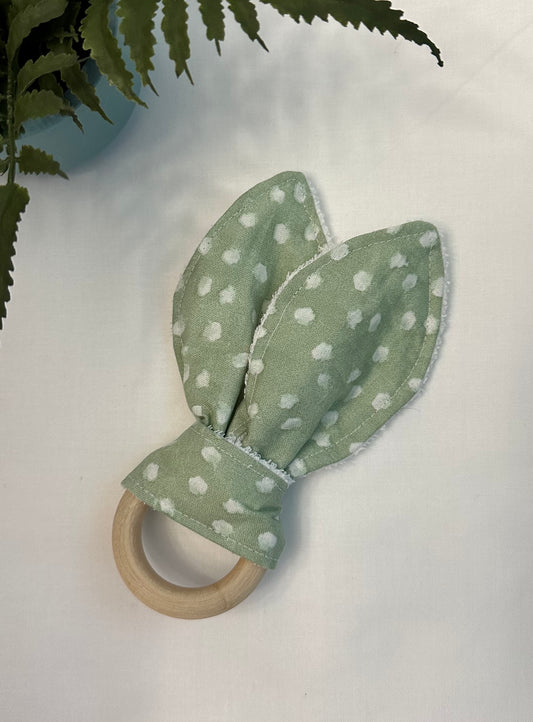 Green Dots Bunny Ear Teether