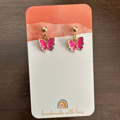 Butterfly Dangle Stud Earrings