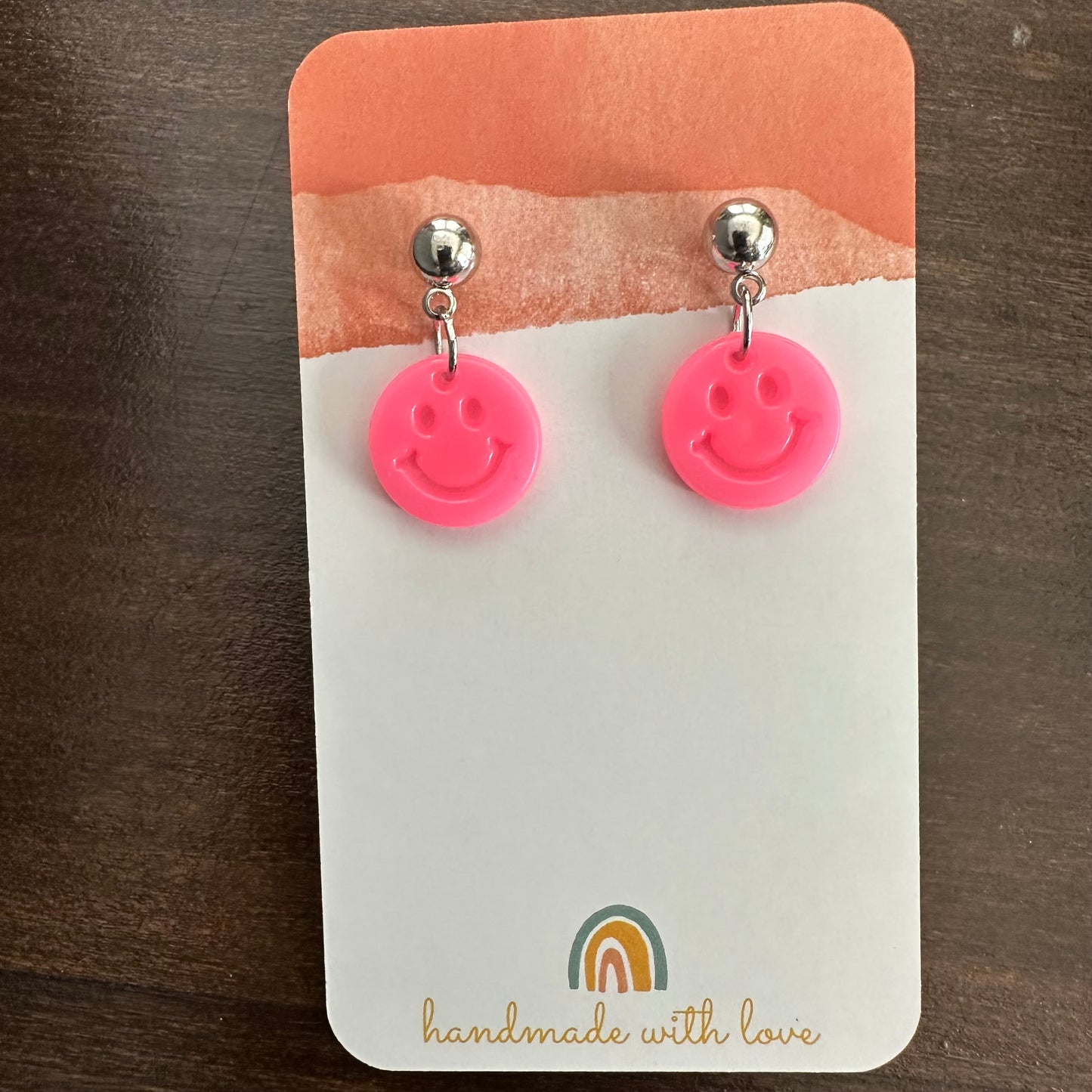 Smiley Dangle Stud Earrings