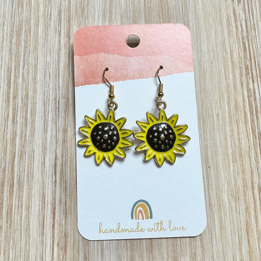 Big Yellow Sunflower Earrings