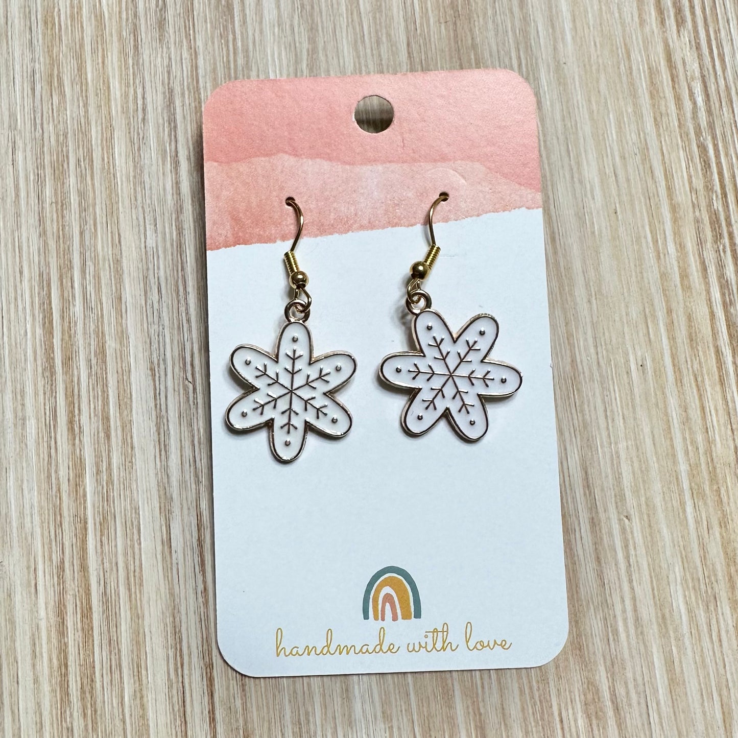 White Snowflake Earrings