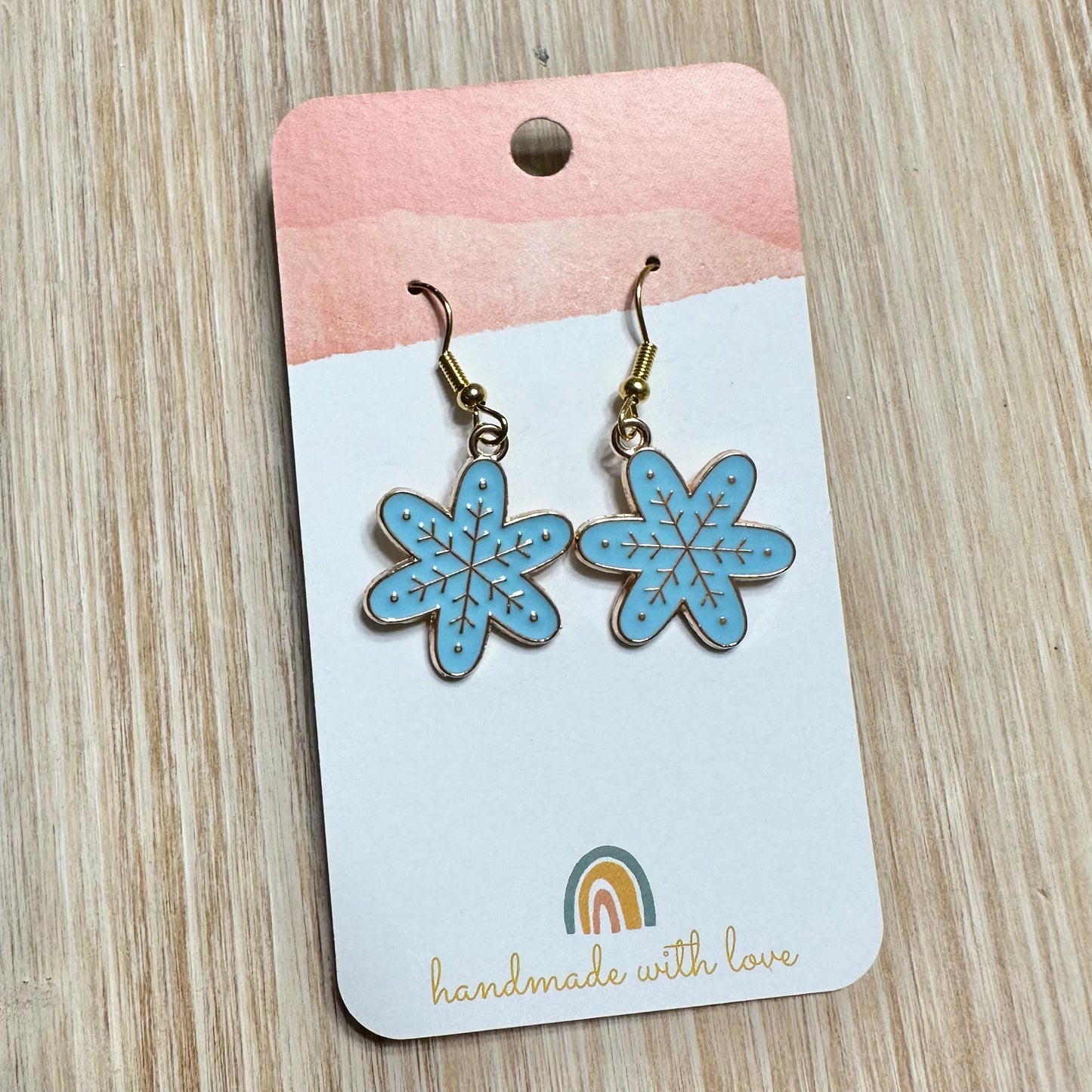 Blue Snowflake Earrings