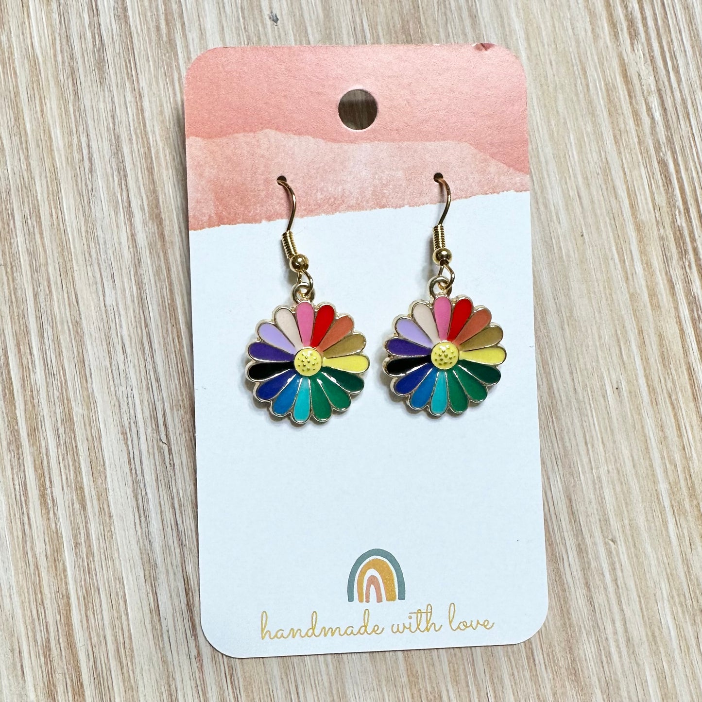 Rainbow Flower Earrings