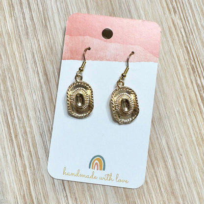 Metalic Cowboy Hat Earrings