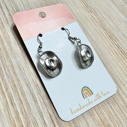 Metalic Cowboy Hat Earrings