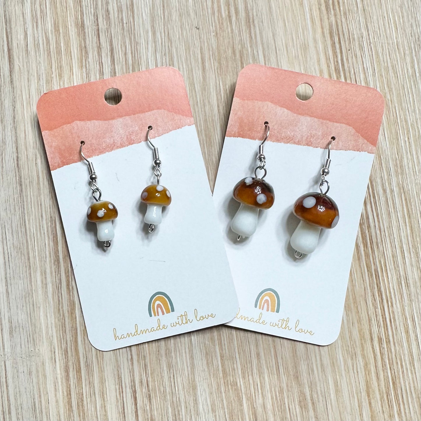 Glass Mushroom Earrings