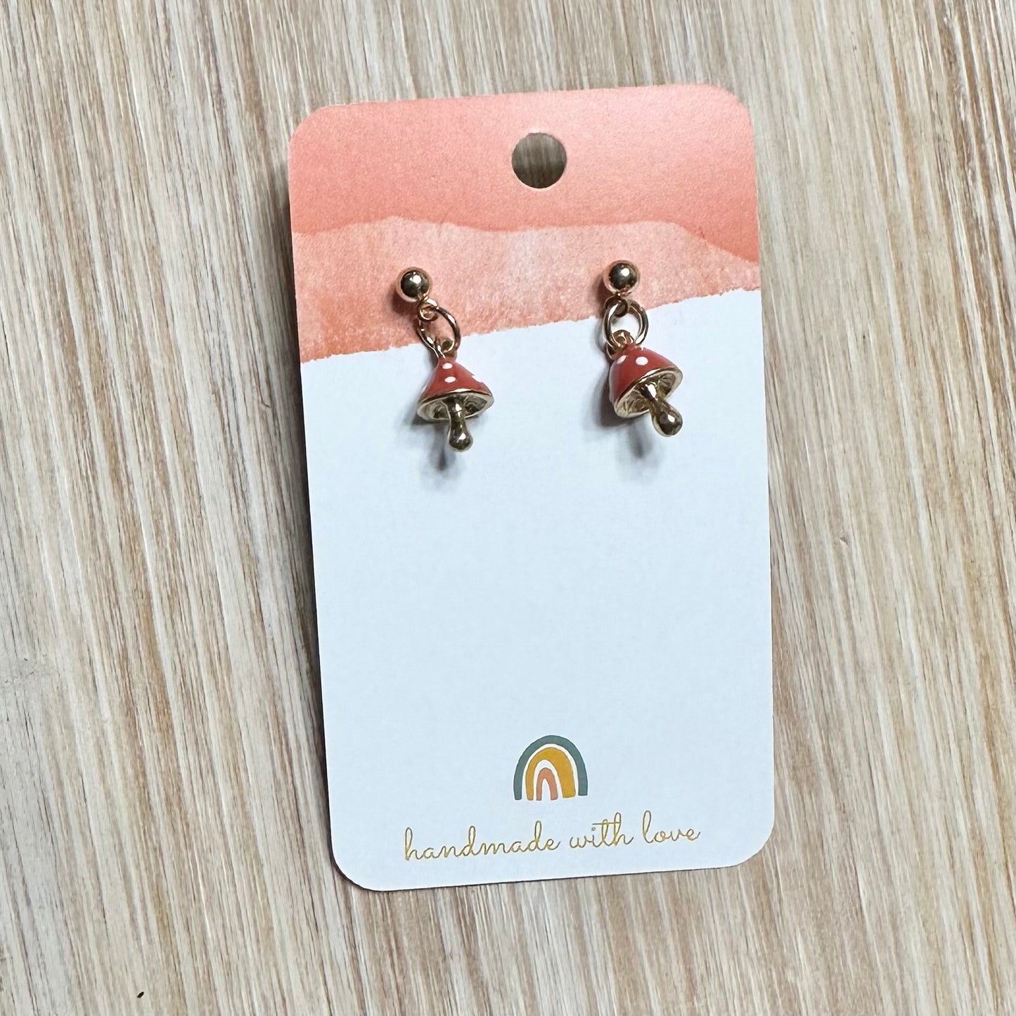 Delicate Mushroom Stud Earrings