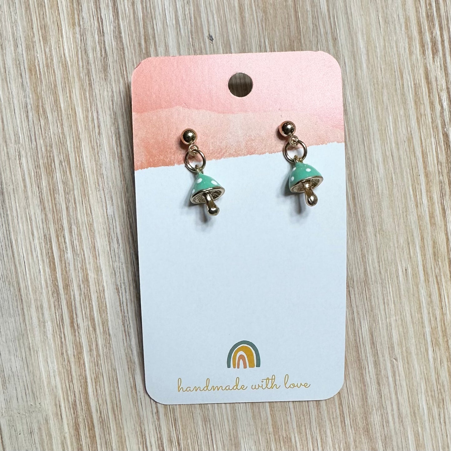 Delicate Mushroom Stud Earrings