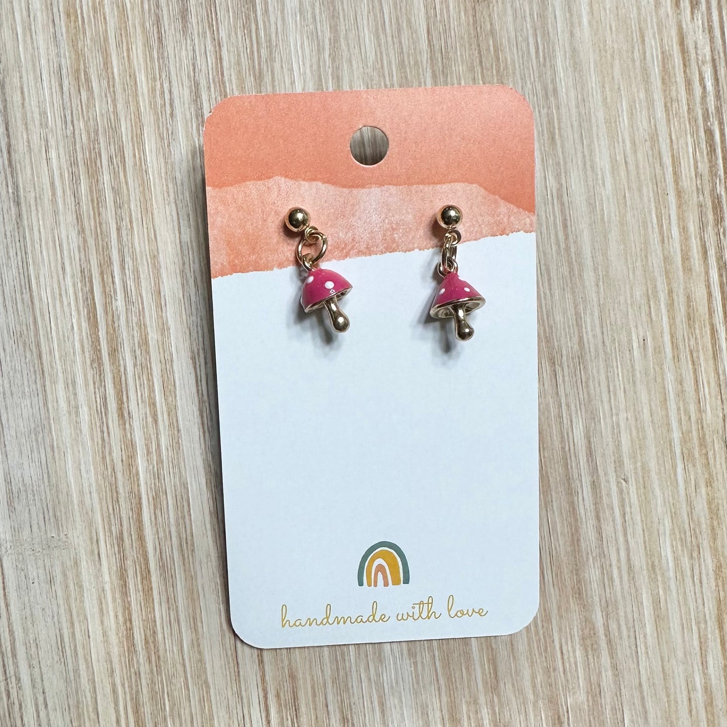 Delicate Mushroom Stud Earrings