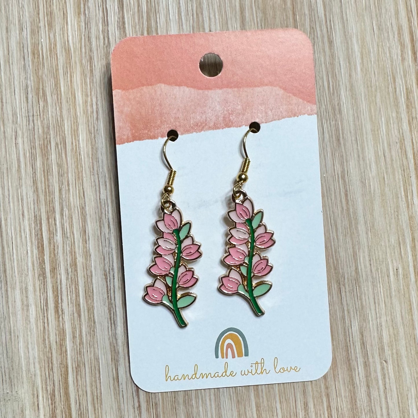 Pink Flower Earrings