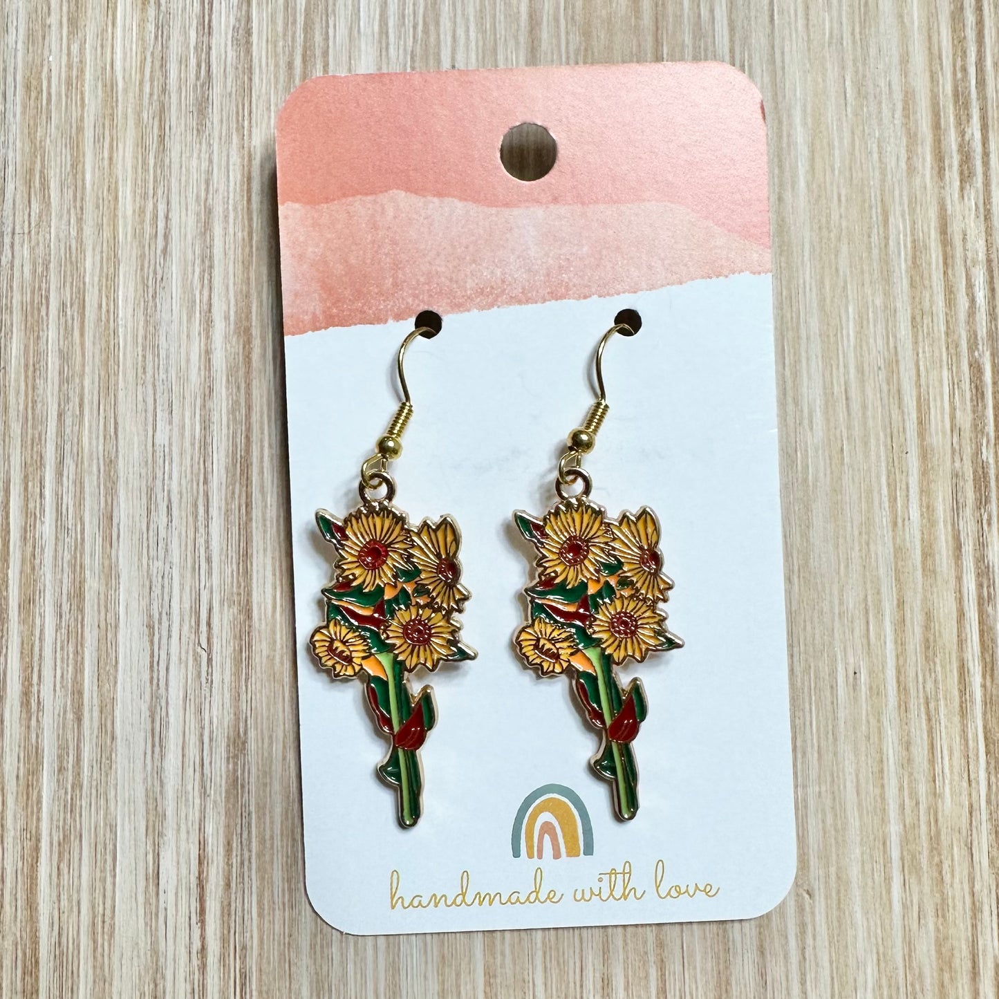 Yellow Detailed SunFlower Earrings