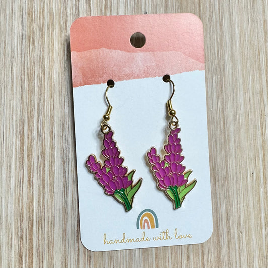 Purple Flower Earrings