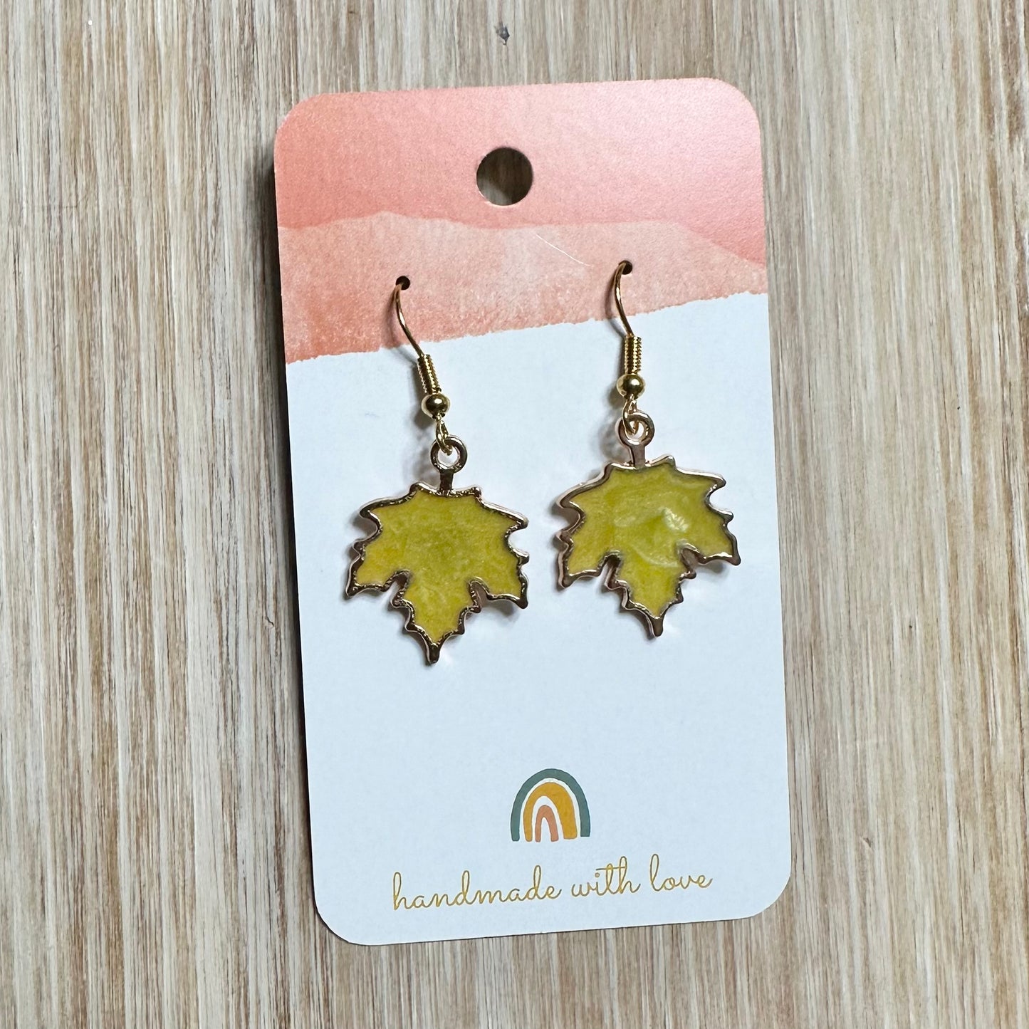 Enamel Leaf Earrings