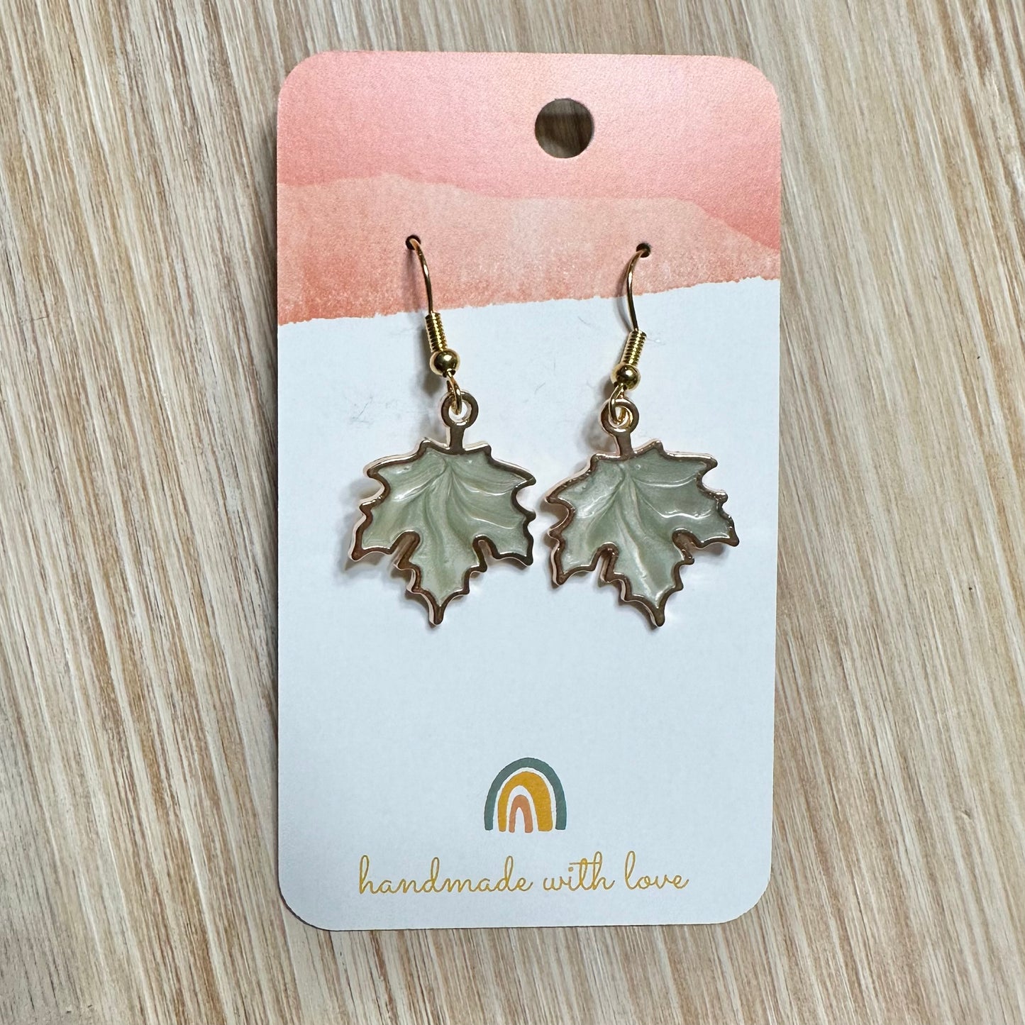 Enamel Leaf Earrings